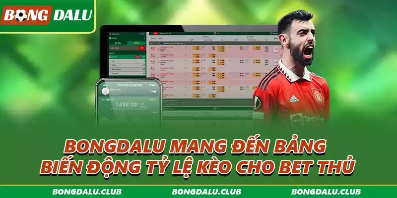 Bongdalu mang đến bảng biến động tỷ lệ kèo cho bet thủ